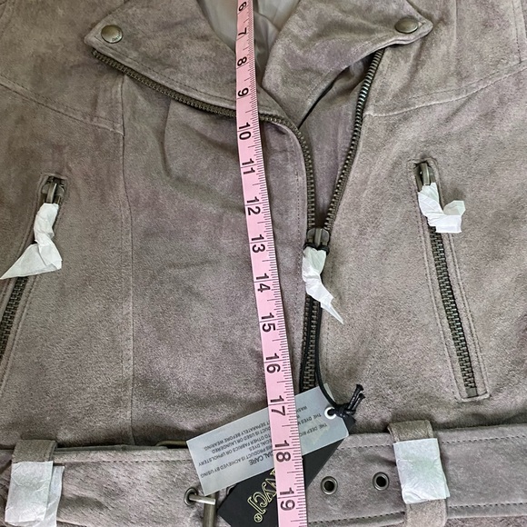 Blank NYC Moto Style Gray Leather Jacket Size M “Rock the Boat” NWT Retail $188 - Picture 11 of 12